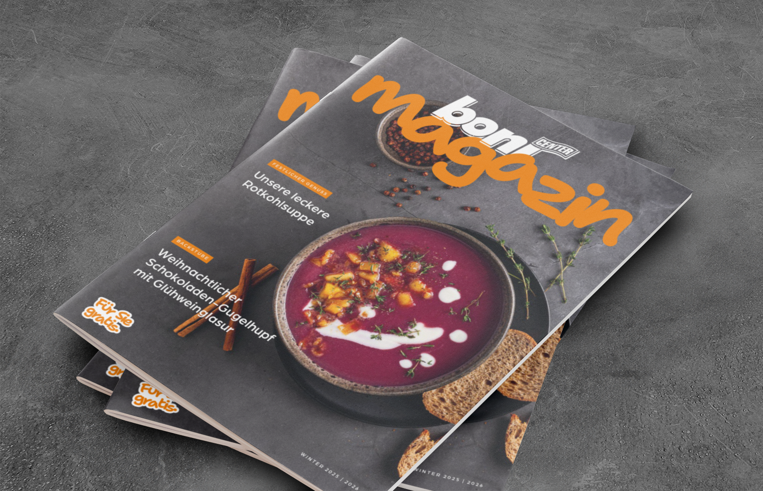 Boni 2502 Magazin Mockup Stapel